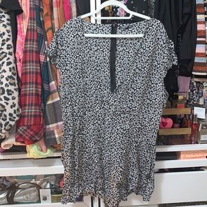 Plus Surplice Neck Floral Romper